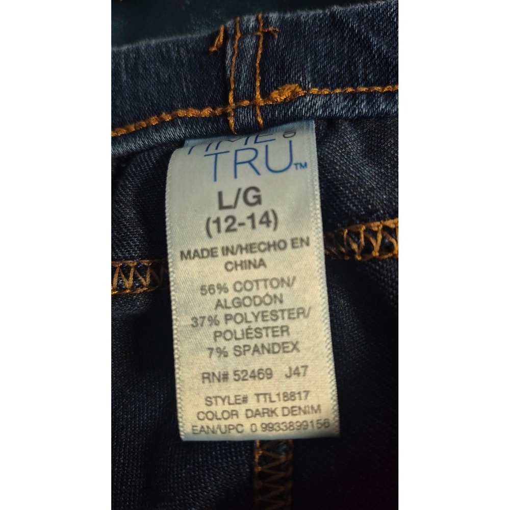 Roll Tide Alabama‎ Crimson Tide Ruffle Hem Denim Jeans Upcycled Fan Pants LG 12 - Picture 16 of 16